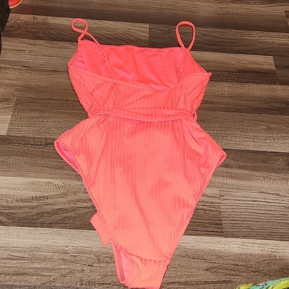 CORAL One Piece Swimsuit w/ Tie Sash Size 12